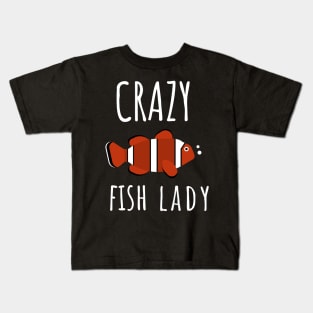 Crazy Fish Lady Kids T-Shirt
